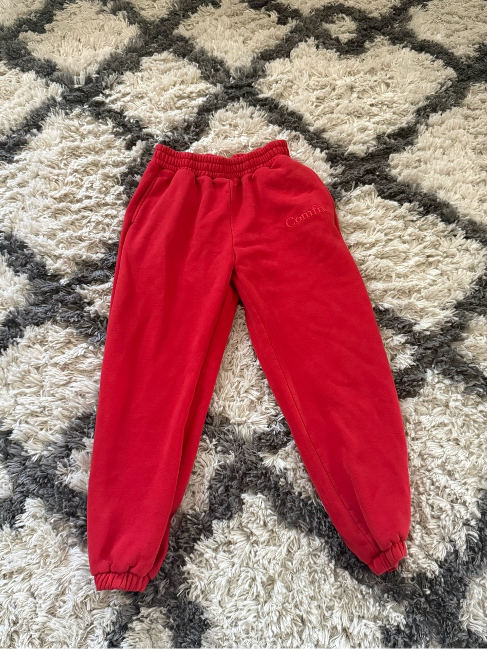Women’s Comfrt Red Fleece Jogger Pants - Comfort Fit